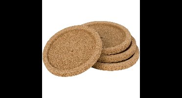 Cosy & Trendy Glazenonderzetters - 20x stuks - bruin - kurk - 10 cm