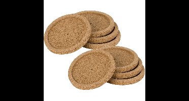 Cosy & Trendy Glazenonderzetters - 8x stuks - bruin - kurk - 10 cm