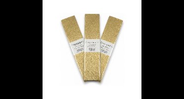 Crepe papier platte vellen - 3x - metallic goud - 250 x 50 cm - Knutselen met papier - Knutselspulle