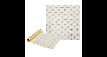 Decoratie stof/tafelloper - goud - 500 x 28 cm - polyester - tafelversiering - kerstdiner