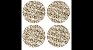 Diner/Kerstdiner Onderborden ? goud - 6x - Kerstprint ? Rond ? D33 cm ? Feesttafel Decoratie