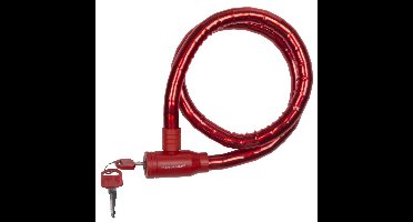 Dunlop kabelslot - rood - met plastic coating - 80 cm - Fietsslot voor motor/scooter/brommer/fiets