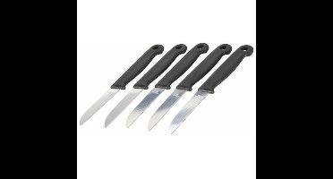 Excellent Houseware Schilmessen - 15x - zwart - keukenmesjes - RVS - 16 cm