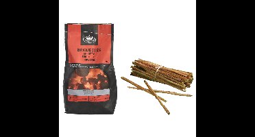 Fancy Flames BBQ aanmaakset - briketten - 3 kilo - met vuurstokjes - 18x - aanmaakhout met hars