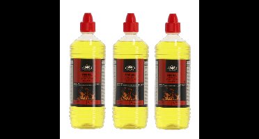 Fancy Flames Vuurgel/brandgel - 3x - 1 liter - gelhaarden/vuurpotten - binnen en buiten