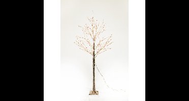 Feeric Christmas Lichtboom - bruin - 150 cm - 280 led lichtjes - warm wit - met besjes