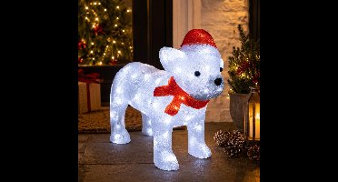 Feeric Lights & Christmas Kerstverlichting figuur - hond - Franse Bulldog - 44 x 22 x 37 cm - LED