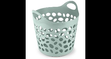 Flexibele wasmand of opbergmand - rond - groen - 34 liter - D37 x H40