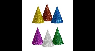 Gekleurde kartonnen feesthoedjes - glitters en multi kleuren - 40x stuks - verjaardag