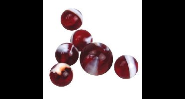 Haan kleintje knikkers 42x stuks - buitenspeelgoed - knikkeren - rood mix - glas