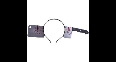 Halloween / Horror diadeem - bloederige hakbijl - kunststof - verkleedaccessoires