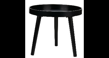 Home & Styling Bijzettafel - salontafel - plant verhoger - zwart - hout - rond - 40 x 36 cm