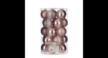 House of Seasons Christmas Soft Light Pink - kunststof - 8 cm - 25x stuks