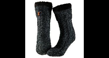 Huissokken - antraciet - anti-slip - fleece/gebreid - heren - one size - slofsokken