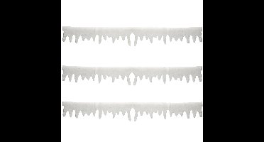 Ijspegelranden/sneeuwranden - 3x - wit met glitter - 180 x 15 cm - polyester - sneeuwversiering
