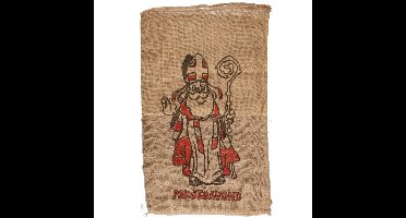 Jute cadeau zak - 10x - voor Sinterklaas - met print en tekst - 60 x 102 cm - Pakjesavond