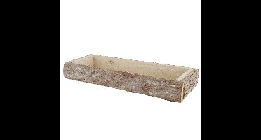 Kaarsen plateau/tafeldecoratie - 39 x 15 cm - boomstam Berkenhout - rechthoekig