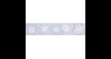 Kerst decoratie raamsjablonen - sneeuwvlokken - 12 x 60 cm -raamversiering