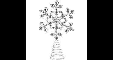 Kerstboom piek - ster vorm - zilver met steentjes - H26 cm