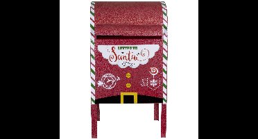 Kerstman brievenbus/mailbox - rood - staand - 52 cm - Letter to Santa - kerstdecoratie