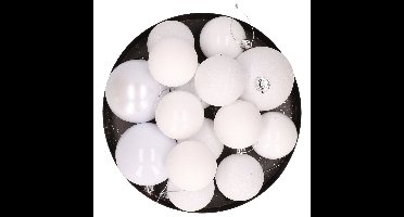 Kerstversiering set kerstballen wit 6 - 8 cm - pakket van 36x stuks