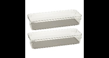 Keuken lade organizer bakje - Set van 4x stuks - 1-vaks - Tidy Smart serie - kunststof - 9 x 23 x 4,