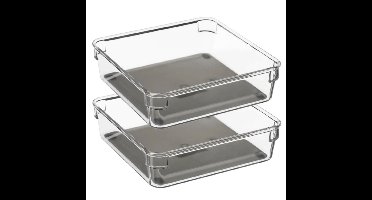 Keuken lade organizer bakje - Set van 8x stuks - 1-vaks - Tidy Smart serie - kunststof - 16 x 16 x 4