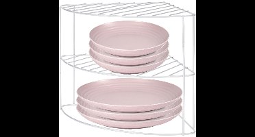Keukenrek aanrecht organiser - metaal - grijs - 23 x 23 x 21 cm - opbergrek