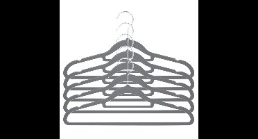 Kledinghangers anti-slip - 10x - kunststof - met broekstang - grijs
