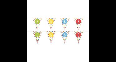 Leeftijd Vlaggenlijn - 2x - 6 jaar - verjaardag versiering - vlaggetjes slinger - 6 m - kunststof