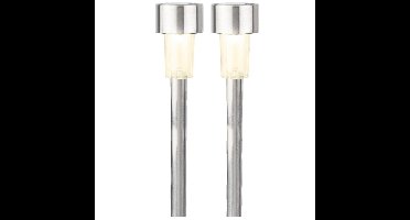 Lumineo Solar tuinlampen - 5x stuks - prikspots op zonne-energie - 24 cm