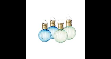 Lumineo tuin feestlampjes - solar - 10x stuks - gekleurd - 11 cm - aan haak