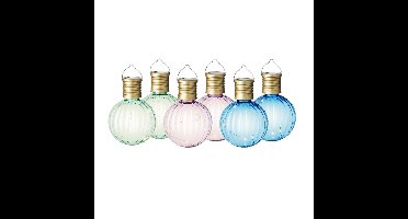 Lumineo tuin feestlampjes - solar - 9x stuks - gekleurd - 11 cm - aan haak