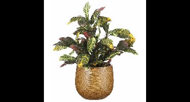 Mica Decorations Bloempot - okergeel - keramiek - 18 x 16 cm