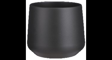 Mica Decorations Bloempot/plantenpot - mat grijs - H18/D21 cm - keramiek