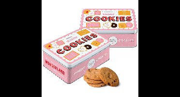 Nostalgic Art?Bewaarblik/koektrommel - 2x - Tea - Cookies - Metaal?- 23 x 16 x 7 cm - 2,5 liter