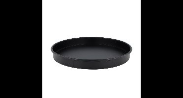 Onderbord/kaarsenbord - decoratie dienblad - metaal - zwart - 37 x 4 cm - rond