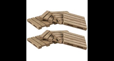Out of the blue Glazenonderzetters - 12x stuks - hout - 10 x 10 cm - onderzetters