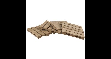 Out of the blue Glazenonderzetters - 4x stuks - hout - 10 x 10 cm - onderzetters