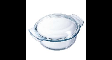 Pyrex ronde glazen ovenschaal met deksel - 3 liter - 27 x 23 x 11 cm - Ovenschotel schalen