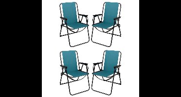 Redcliffs Stoel unica - 4x - blauw - voor kinderen - 75 x 38 cm - metaal/polyester - camping / tuin