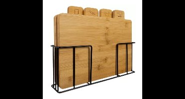 Ruhhy Bamboo snijplanken - 4x stuks - L23 x B30 cm - broodplank/snijplank/ontbijtplank