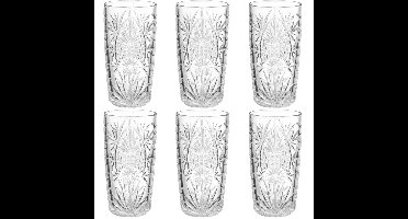 Secret de Gourmet longdrink glazen Ayla - 6x stuks - 350 ml - sap/water/drinkglazen