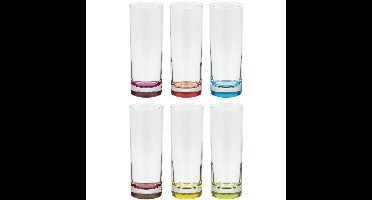 Secret de Gourmet Longdrink glazen - Colori - 6x stuks - 310 ml - water/sap/drinkglazen