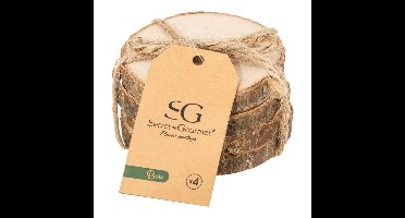 Secret de Gourmet - ronde onderzetters voor glazen - 4x stuks - D10 cm - hout