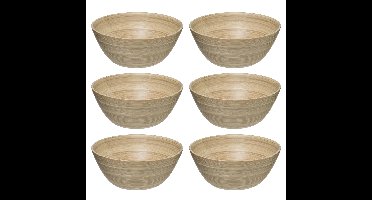 Secret de Gourmet - Set van 6x stuks - Slakommetjes/serveer schaaltjes - bamboe - D17 cm