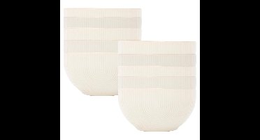 Secret de Gourmet Soepkommen Memphis - 10x - D14 cm - wit - keramiek - schaaltjes - stapelbaar