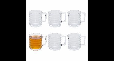 Secret de Gourmet Theeglazen/koffie glazen Delgado - transparant helder glas - 6x stuks - 320 ml