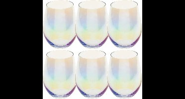 Secret de Gourmet Tumbler drink glazen - 6x stuks - parelmoer - 540 ml - Drinkglazen - Waterglazen