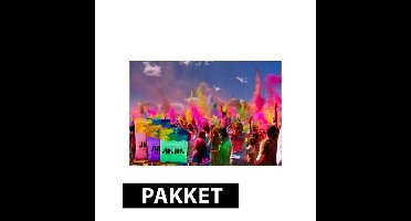 Shoppartners Holi poeder pakket - groen paars rood